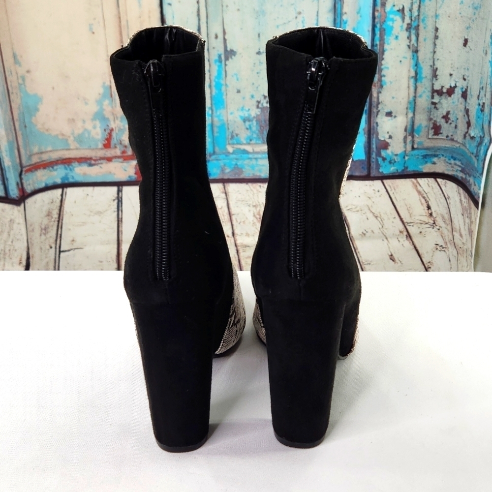 Lulus Karin Natural Snake Two Tone‎ High Heels Booties - Picture 4 of 9